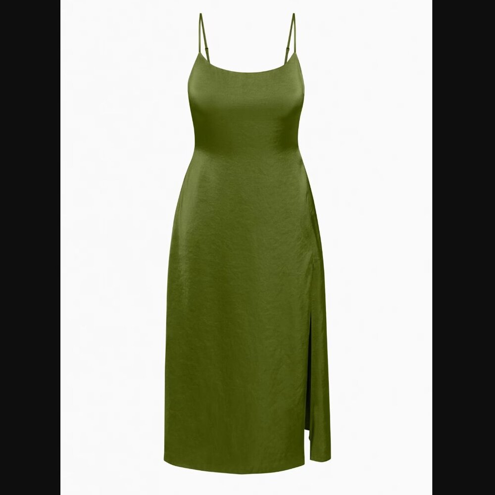 Aritzia Wilfred Affogato Satin Midi Dress
